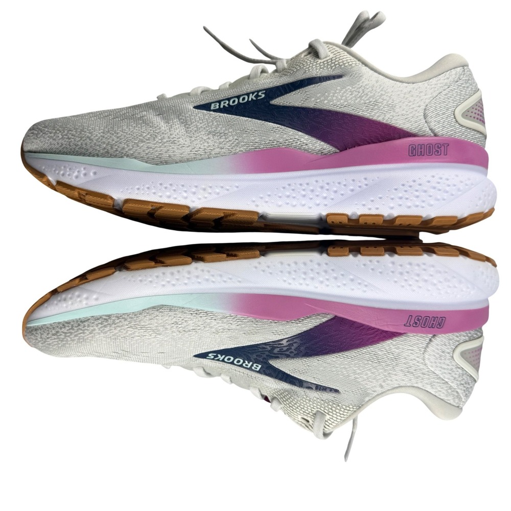 Brooks Ghost 16 Womens 10.5 Wide Grey Purple Running Shoes Running Gym Walking
